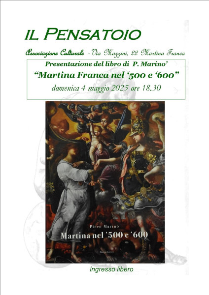 Presentazione del libro “Martina Franca  nel ‘500 e ‘600” di Piero Marino'