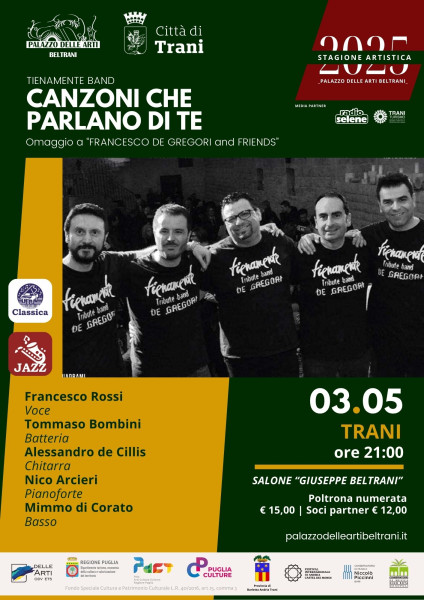 Tributo a Francesco De Gregori della Tienamente Band con Canzoni che parlano di te