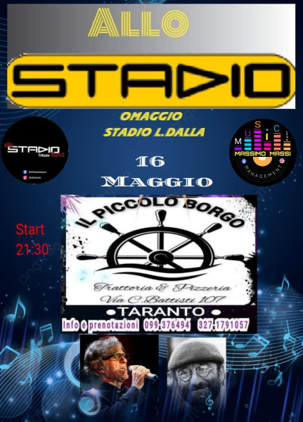 Cena spettacolo al piccolo borgo di Murianni  lucio dalla  / stadio
