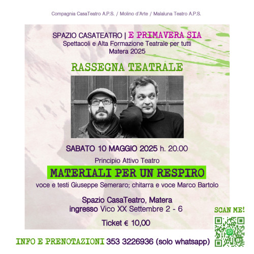 Materiali per un respiro concerto-spettacolo di Principio Attivo Teatro