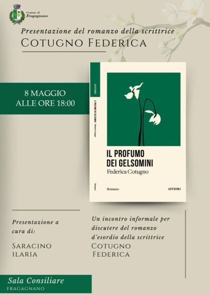 PRESENTAZIONE DEL LIBRO" IL PROFUMO DEI GELSOMINI"