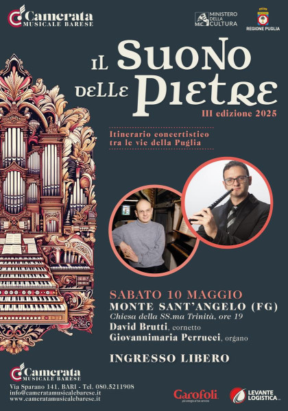 "Il Suono delle Pietre" arriva a Monte Sant'Angelo. Concerto per organo e cornetto alla Chiesa della SS.ma Trinità