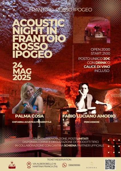 Acoustic Night in Frantoio Rosso Ipogeo
