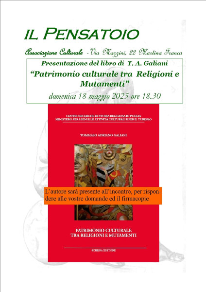 Presentazione del libro “Patrimonio culturale tra Religioni e Mutamenti” di  T. A. Galiani