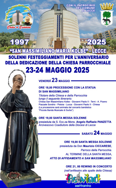 Anniversario della Chiesa di San Massimiliano Kolbe - Lecce