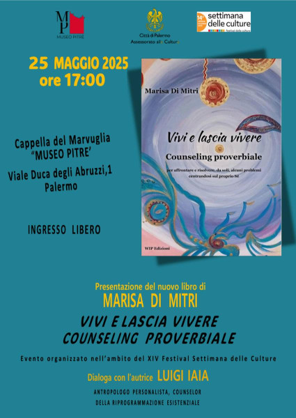 Presentazione del libro VIVI E LASCIA VIVERE, Counseling Proverbiale Wip Edizioni