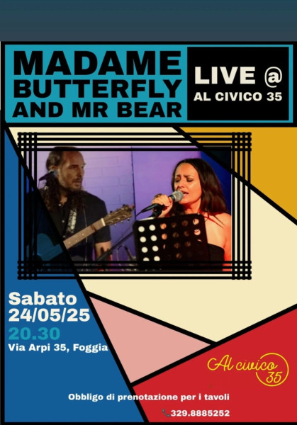 Acoustic duo -  Madame Butterfly and Mr Bear, live