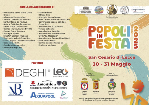 Da domani e fino a sabato  a San Cesario di Lecce POPOLI IN FESTA