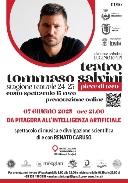 Renato Caruso si Esibirà al Teatro Salvini di Pieve di Teco con 'Da Pitagora all'Intelligenza Artificiale'