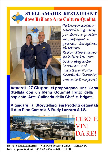 STELLAMARIS  RESTAURANT dove Brillano Arte Cultura Qualità