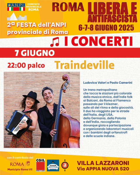 Traindeville in concerto per la Festa Provinciale dell'Anpi Roma