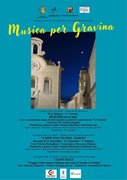 Gravina in Puglia, al via il ciclo di concerti Musica per Gravina con il Requiem di Mozart