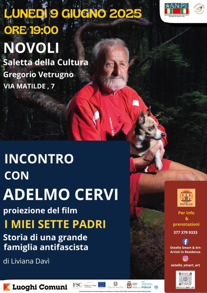 Incontro con Adelmo Cervi e proiezione del film "I miei sette padri", lunedì 9 giugno a Novoli