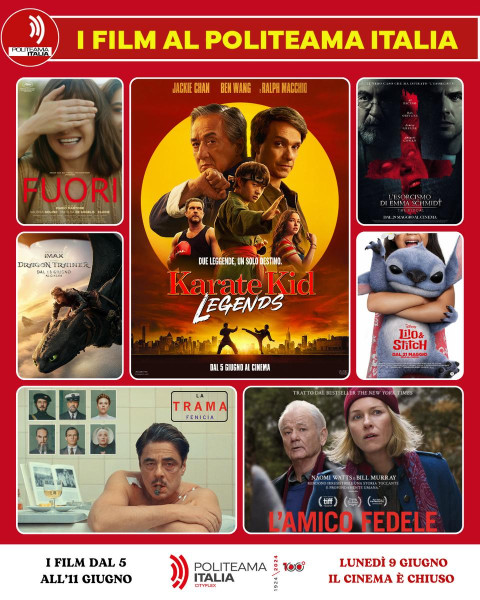 L'AMICO FEDELE, Karate Kid Legends, LILO & STITCH e tanti altri film in programma