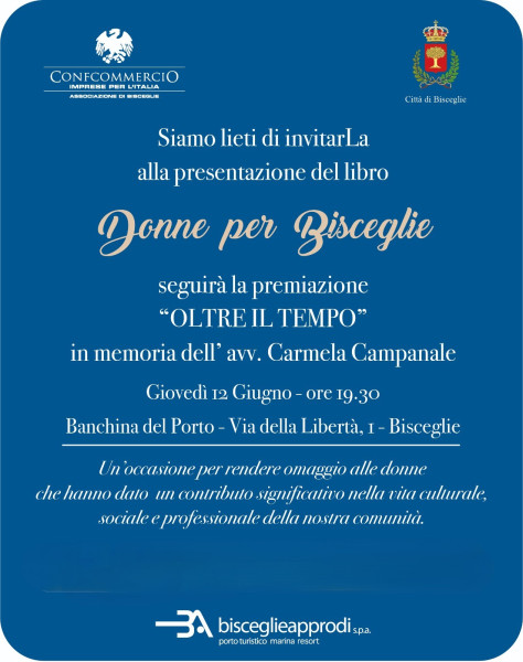 Bisceglie celebra le sue donne: un tributo alla forza, al talento e alla passione racchiuso nel volume Donne per Bisceglie