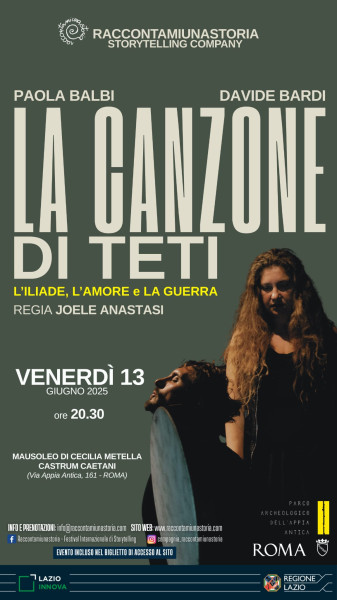 La Canzone di Teti- L'iliade, L'amore e la Guerra con la Regia di Joele Anastasi in Scena il 13 e il 27 Giugno al Mausoleo di Cecilia Metella