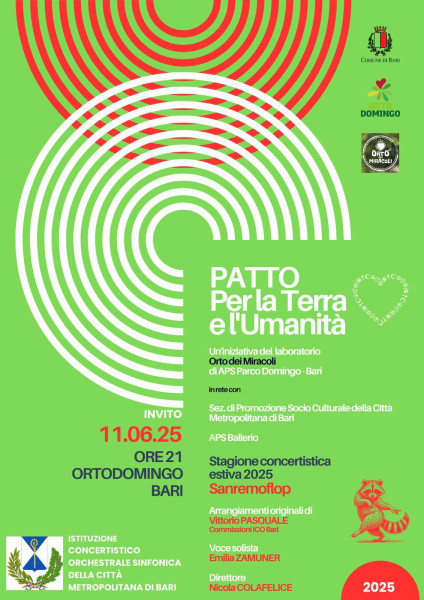 Concerto dell’Orchestra Sinfonica della Città metropolitana di Bari all’Orto Domingo