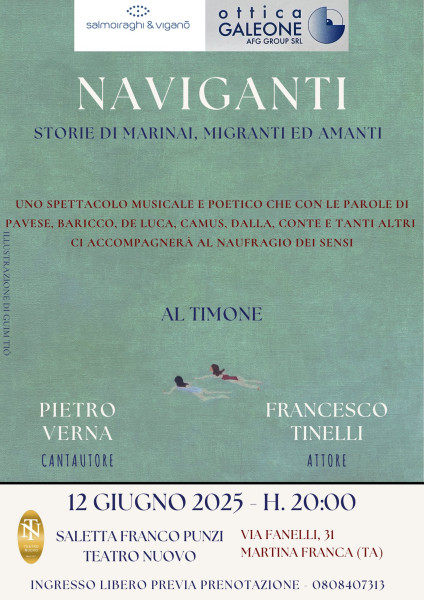 Naviganti - Pietro Verna e Francesco Tinelli - sabato 12 giugno - Saletta Franco Punzi