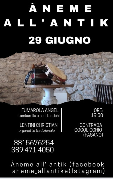 Musica popolare della Murgia col duo "Aneme all'antik" per la sagra del panzerotto