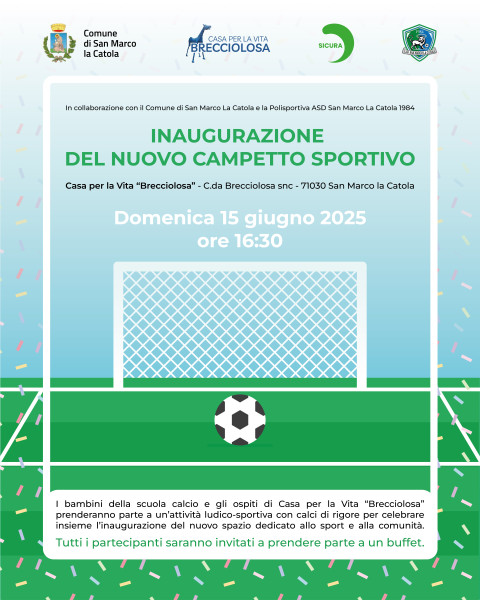 San Marco la Catola, l’inaugurazione del nuovo campetto sportivo