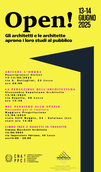OPEN! STUDI APERTI: l’Architettura incontra i cittadini