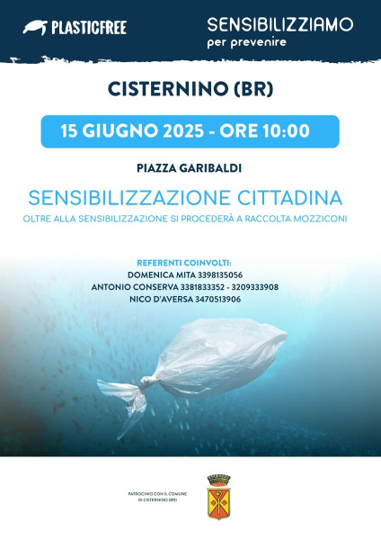 Sensibilizzazione cittadina Plastic Free
