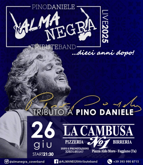Almanegra Pino Daniele Tribute Band a LA CAMBUSA