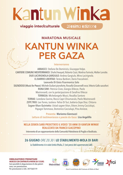 Maratona Musicale ' KANTUN WINKA PER GAZA'