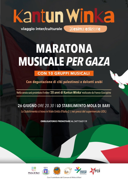 Maratona Musicale ' KANTUN WINKA PER GAZA'