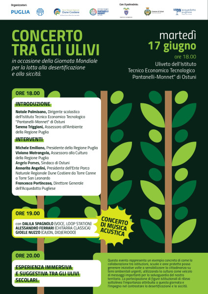 Giornata Desertificazione, Domani Sera a Ostuni il Concerto Tra Gli Ulivi