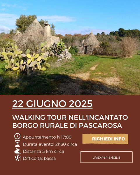 WALKING TOUR NELL'INCANTATO BORGO RURALE DI PASCAROSA CON SPUNTINO