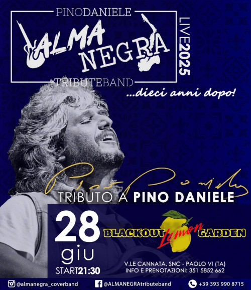 ALMANEGRA Pino Daniele Tribute Band al BLACKOUT LEMON GARDEN
