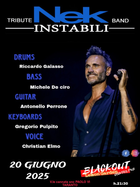 Instabili Nek tribute band LIVE 2025