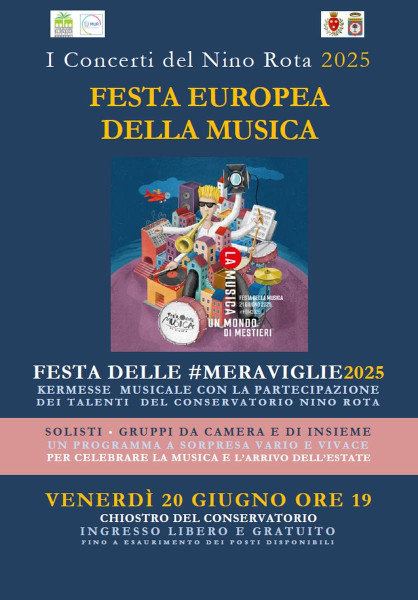 Festa Europea della Musica 2025  LA FESTA DELLE #MERAVIGLIE