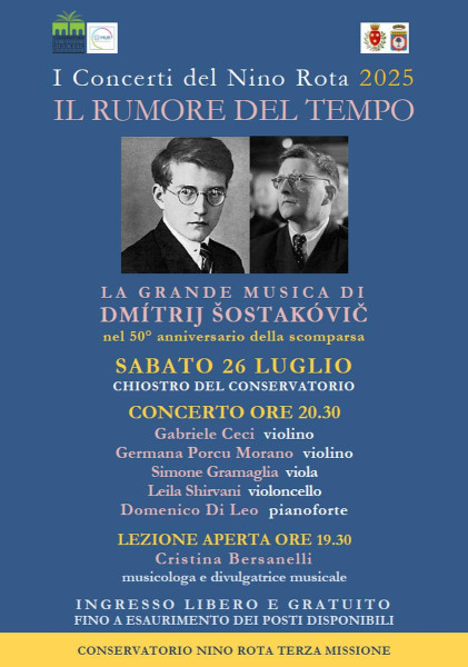 IL RUMORE DEL TEMPO La grande musica di Dmítrij Sostakóvic (nel 50° anniversario della scomparsa)