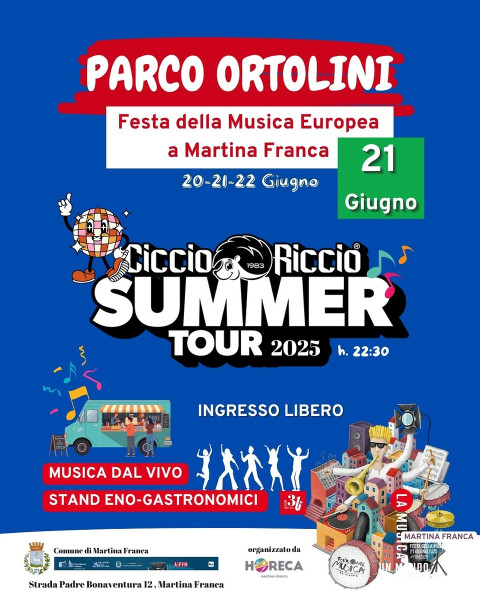 Ciccio Riccio Summer Tour@Festa Della Musica Europea 2025 Parco Ortolini - Martina Franca (Ta)