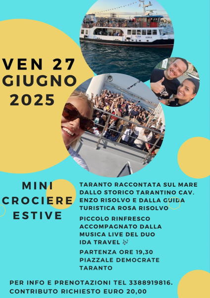 Tour in motonave con musica live e buffet