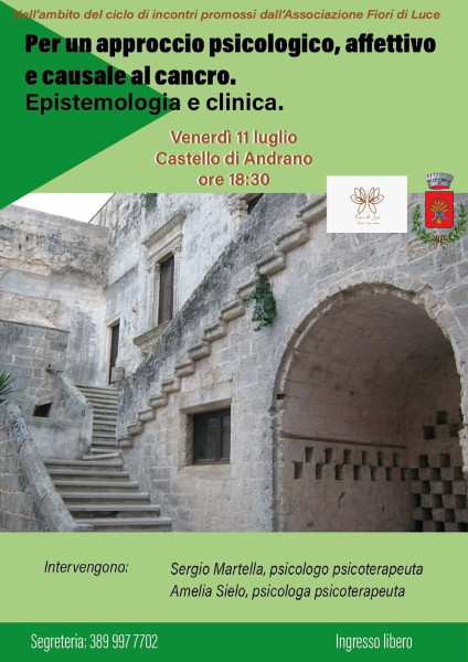 La causa affettiva della malattia: seminario ad Andrano a cura di Sergio Martella ed Amelia Sielo