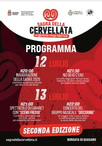 Sagra della Cervellata, la salsiccia tipica torittese - Il morso della tradizione