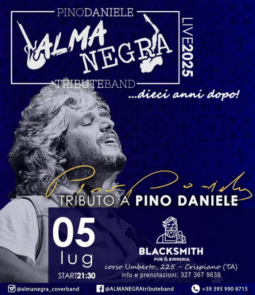 ALMANEGRA Pino Daniele Tribute Band al BLAKSMITH PUB