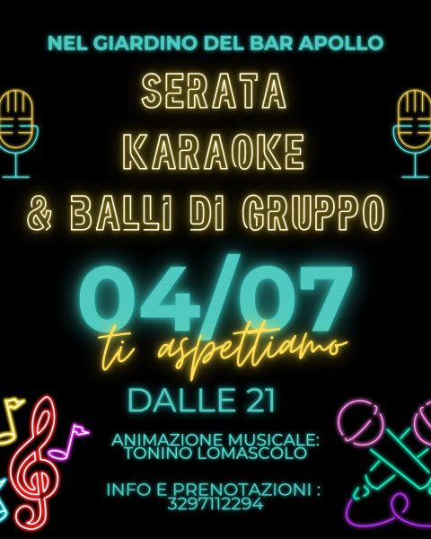 Serata karaoke e balli di gruppo