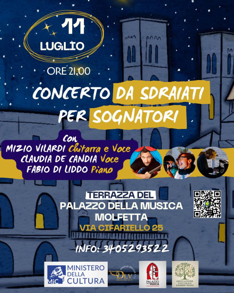 Mizio Vilardi in "Concerto da sdraiati per Sognatori"  Con la voce di Claudia de Candia e Fabio Di Liddo al piano