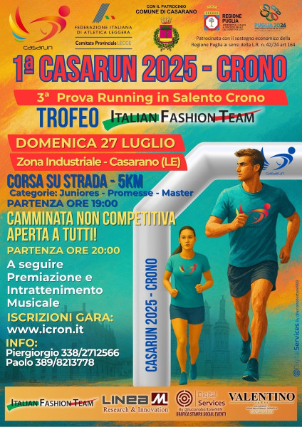Casarano corre con la prima edizione della "Casarun – CRONO"