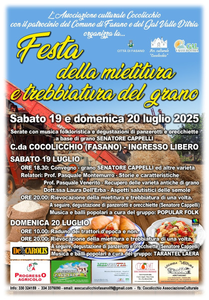 3 Edizione Festa della Mietitura e della Trebbiatura del Grano