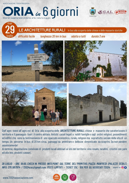 Le architetture rurali: in bus alla scoperta delle chiese e delle masserie storiche