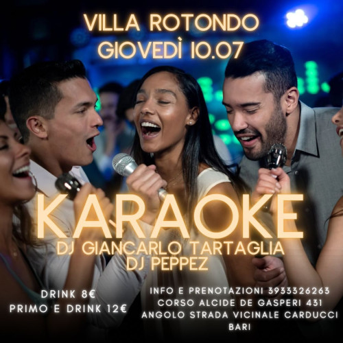 KARAOKE & DANCE con i D.J. GIANCARO TARTAGLIA & PEPPEZ  - Selezioni per la "CORRIDA alla Ribalta" GIOVEDI' 10 LUGLIO h. 21