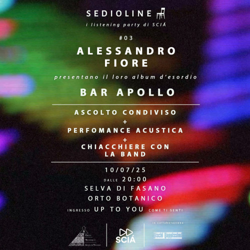 SEDIOLINE #03 - Bar Apollo  alessandro fiore listening party