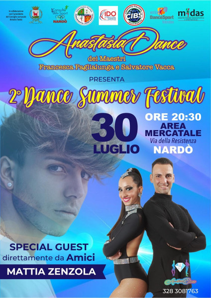 2° DANCE SUMMER FESTIVAL: UNA SERATA DI DANZA SPORTIVA CON MATTIA ZENZOLA