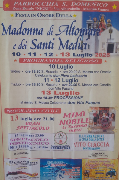 Festa di Maria SS. d'Altomare e Santi Medici in contrada Nigri