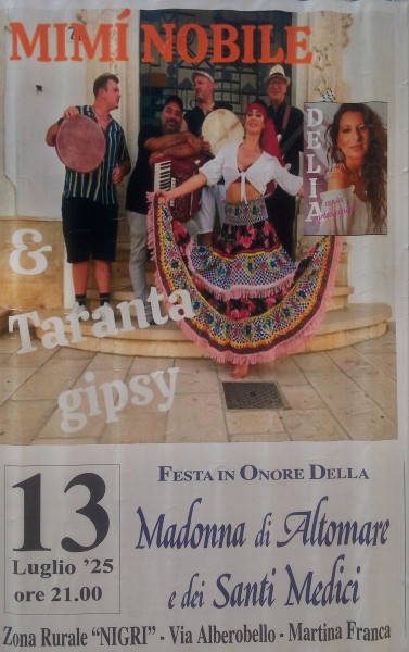 Pizzica e musica popolare con "Mimì Nobile e Taranta Gypsy" in contrada Nigri
